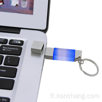 Petit logo 3D de lecteur flash USB en verre cristal